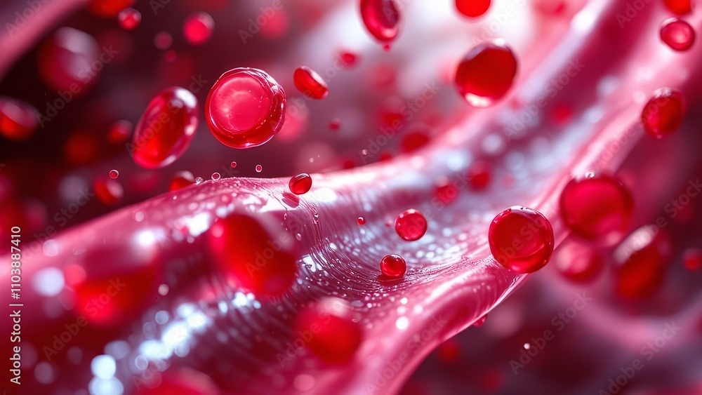 Crimson cells course through artery, vibrant lifeblood. Crimson cells course through artery, vibrant lifeblood.