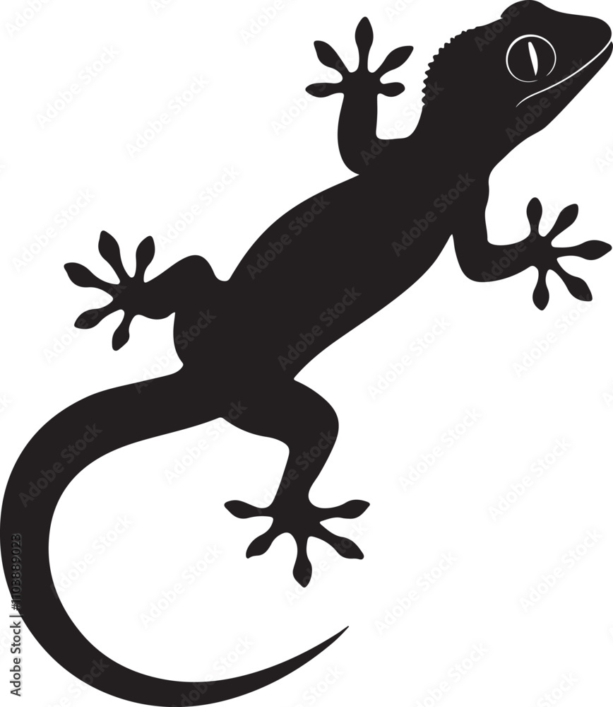 Obraz premium Gecko silhouette vector art and illustration design.