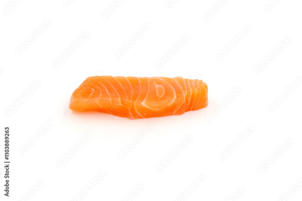 salmon fish fresh meat slice isolated on white background. salmon fish fresh meat slice isolated on white background.