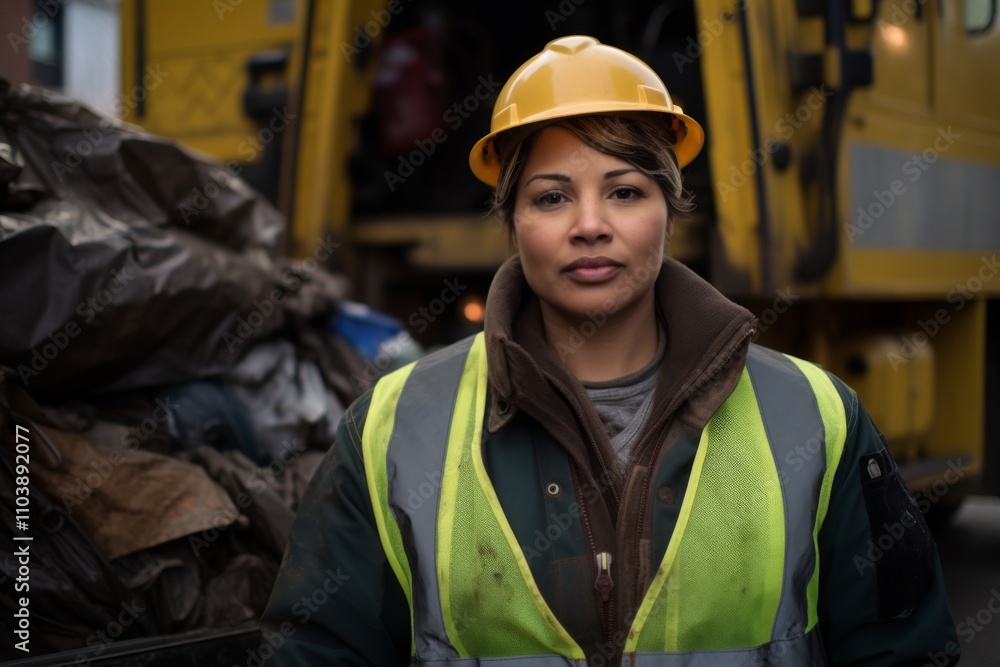 Portrait of a body positive middle aged female sanitation worker Portrait of a body positive middle aged female sanitation worker