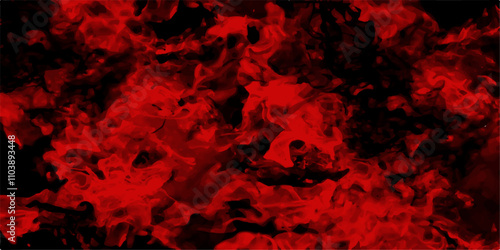 Abstract RED Watercolor grunge background painting. Dynamic particles with soft red clouds on dark background. Scary Red and black horror background. Crimson red blaze fire flame grungy smoke texture.