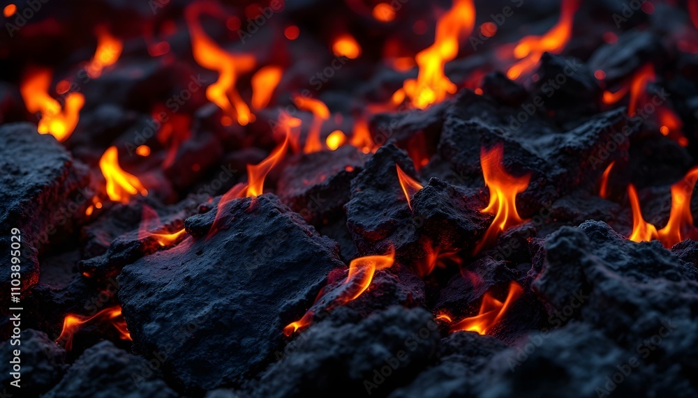 fire on black rocks fire on black rocks