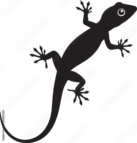 Lizard silhouette vector art and illustration design.