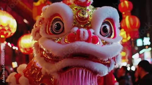 Vibrant Lion Dance at Festive Celebration