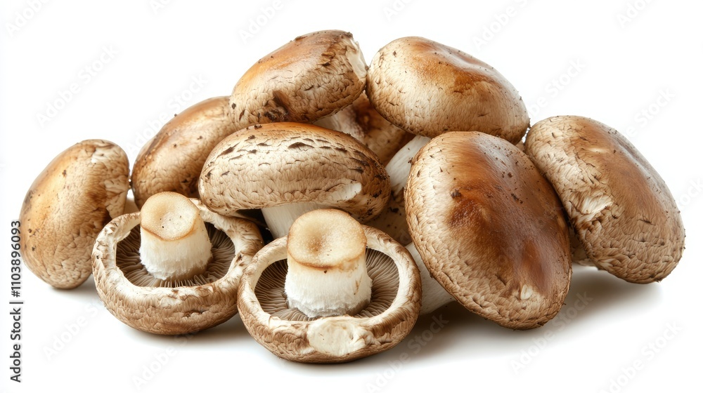 Fresh and Organic Brown Mushrooms in a Pile Fresh and Organic Brown Mushrooms in a Pile
