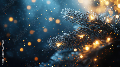 Wallpaper Mural Festive Abstract Background With Glowing Golden Lights and Magical Winter Atmosphere Torontodigital.ca