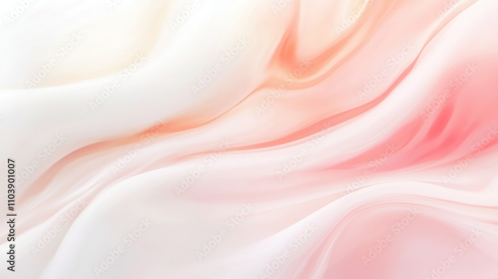 Obraz premium Soft pastel background, white color with soft pink and peach swirls