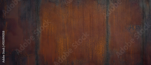 Grunge rusty orange brown metal corten steel stone background texture banner panorama..