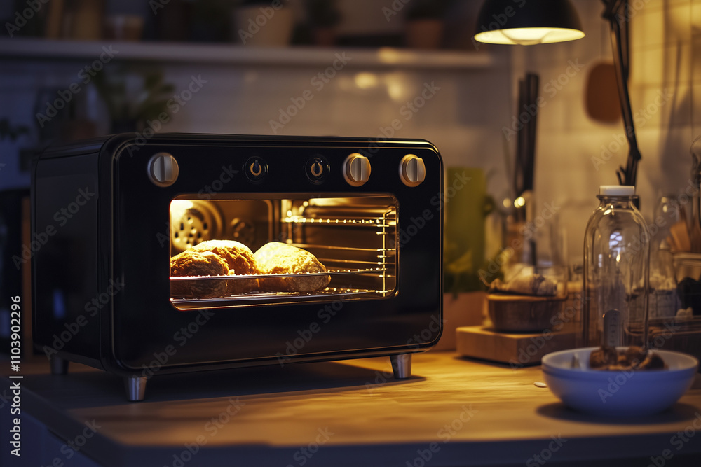 Fresh baked pie in the oven, Selective focus baked pastry from oven in kitchen. Fresh baked pie in the oven, Selective focus baked pastry from oven in kitchen.
