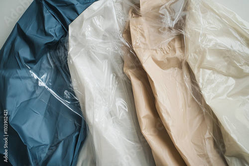 Wallpaper Mural Elegant dry-cleaned garment with plastic wrap detail. Torontodigital.ca