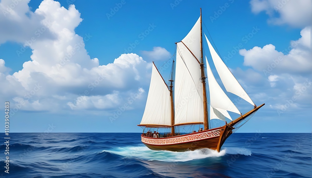 Fototapeta premium sailing ship in the sea