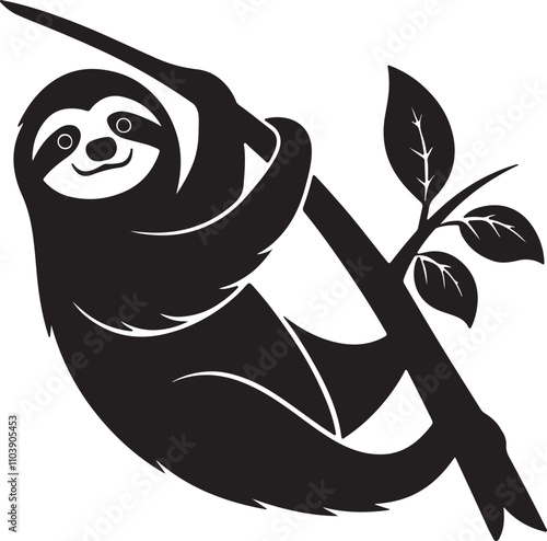 Sloth silhouette vector art and illustration design.