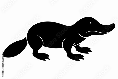 a platypus  silhouette vector  illustration