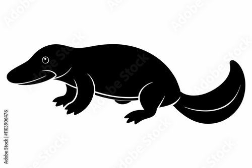 a platypus  silhouette vector  illustration photo