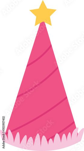 A pink hat with a star on top