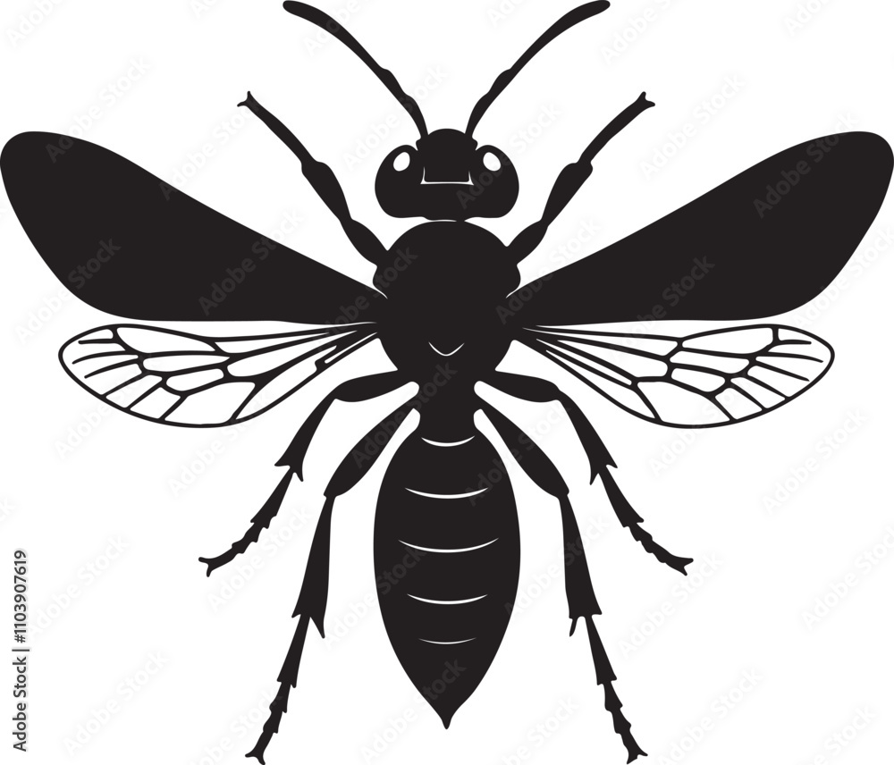 Wasp silhouette vector art and illustration design. Wasp silhouette vector art and illustration design.