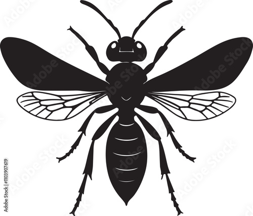 Wasp silhouette vector art and illustration design.