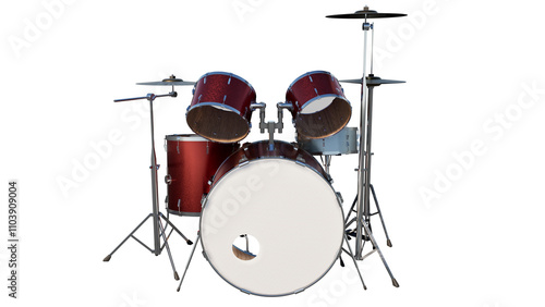 Canvas Print drum set isolated
