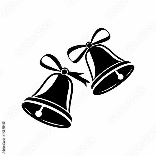 New Year Bell silhouette vector