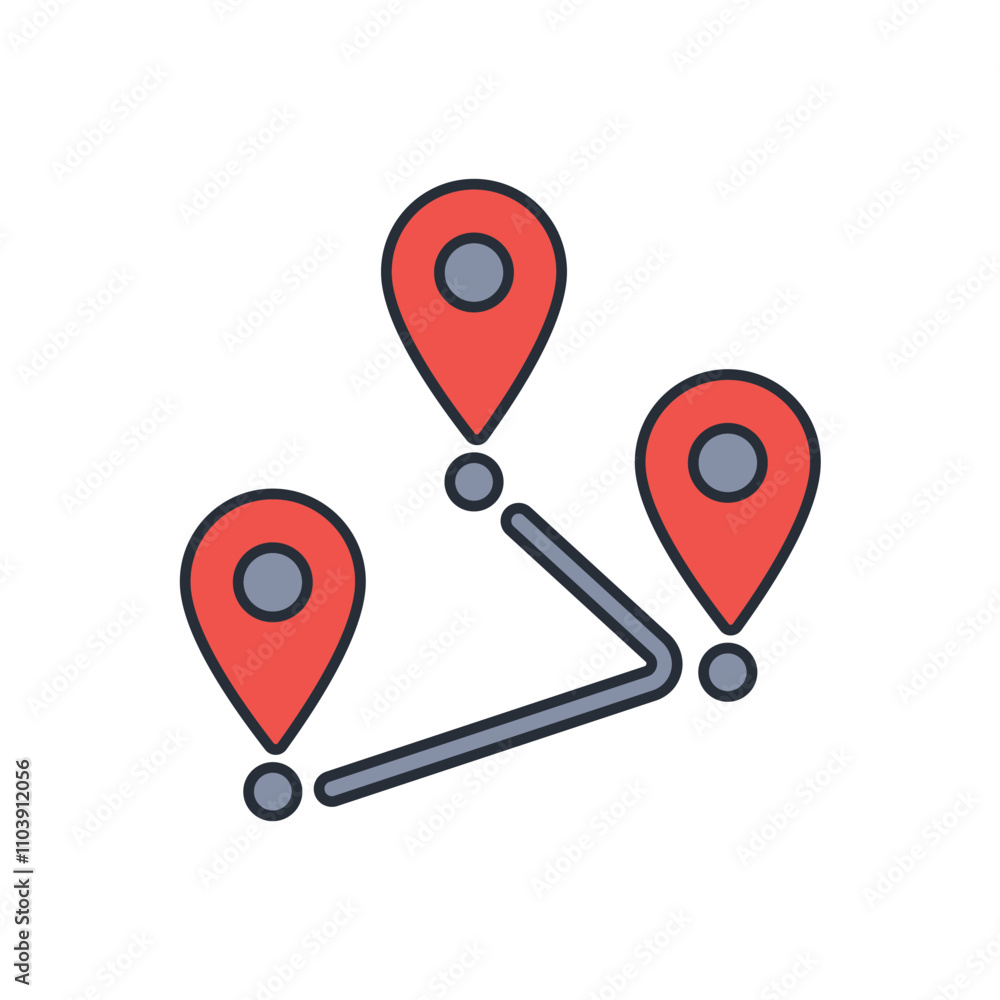 itinerary icon. vector.Editable stroke.linear style sign for use web design,logo.Symbol illustration. itinerary icon. vector.Editable stroke.linear style sign for use web design,logo.Symbol illustration.