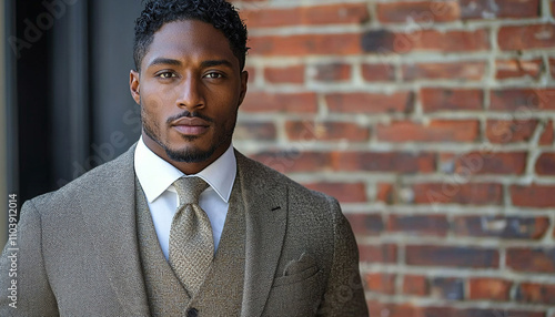 Confident African businessman in suit looking at camera generated by AI