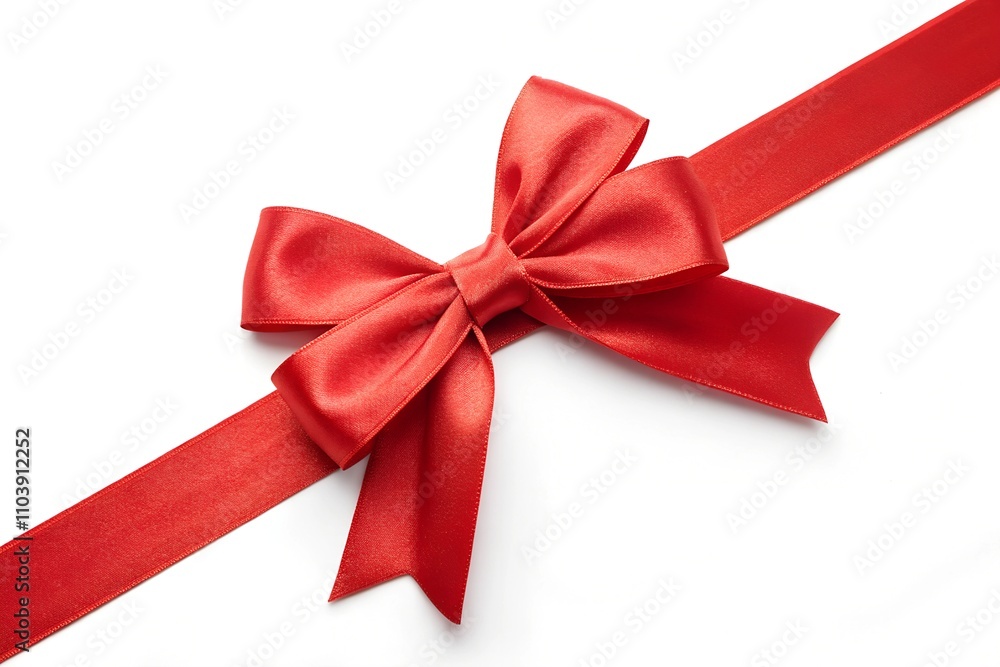 Red ribbon and bow isolated on white background. Red ribbon and bow isolated on white background.
