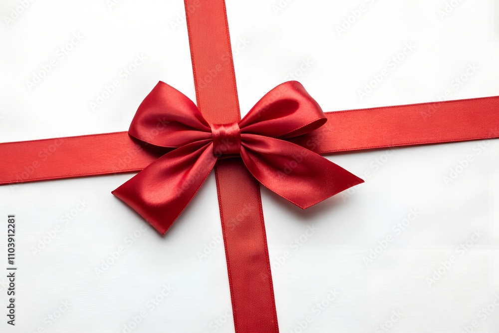 Red ribbon and bow isolated on white background. Red ribbon and bow isolated on white background.