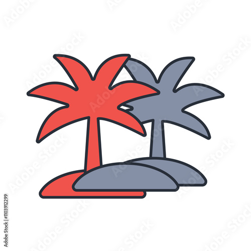 palm tree icon. vector.Editable stroke.linear style sign for use web design,logo.Symbol illustration.