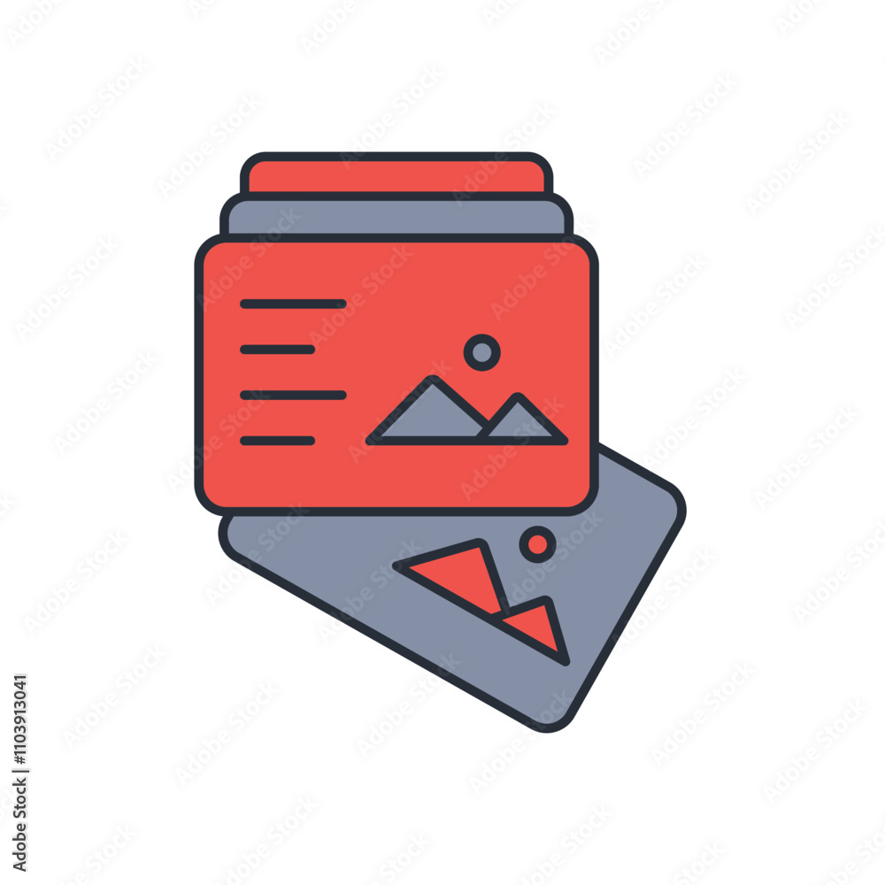 Postcard icon. vector.Editable stroke.linear style sign for use web design,logo.Symbol illustration. Postcard icon. vector.Editable stroke.linear style sign for use web design,logo.Symbol illustration.
