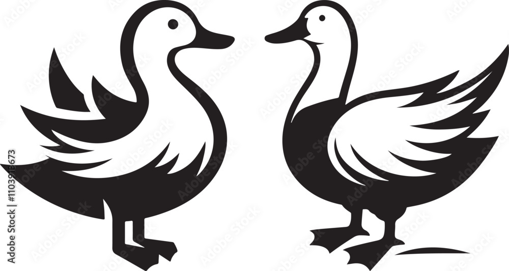Fototapeta premium black and white goose
