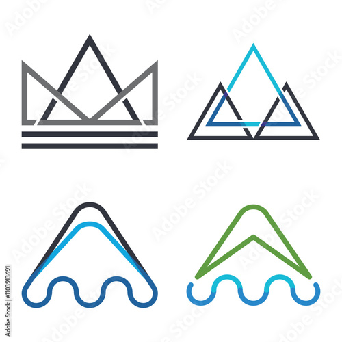 Simple Mountain Logo Template Icon