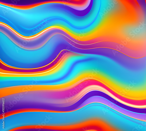 Wave of mixed beautiful gradient colors. smooth transitions. composition and leaking light exposure. Rainbow background. Modern design template. High quality 8k. generative ai