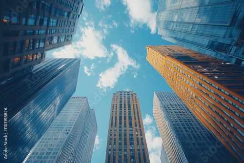 Wallpaper Mural Majestic City Skyline Sunlight, Concrete, and Blue Sky Contrast Torontodigital.ca