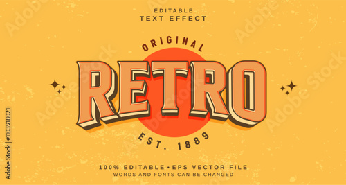 Editable text style effect - Retro text style theme.