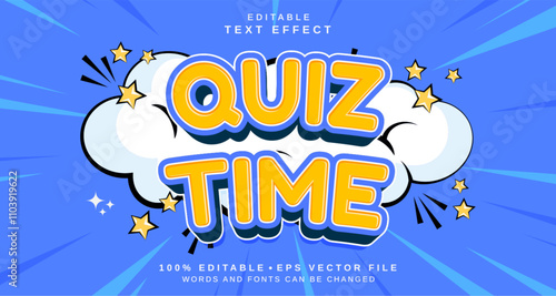 Editable text style effect - Quiz Time text style theme.