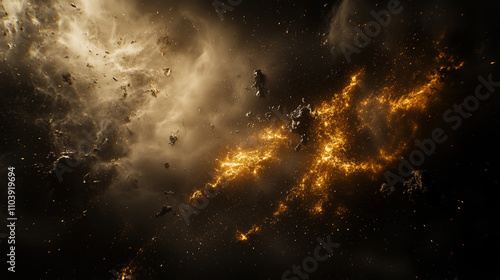 Céu Cósmico: Textura Abstrata de Estrelas e Nebulosas no Universo Escuro