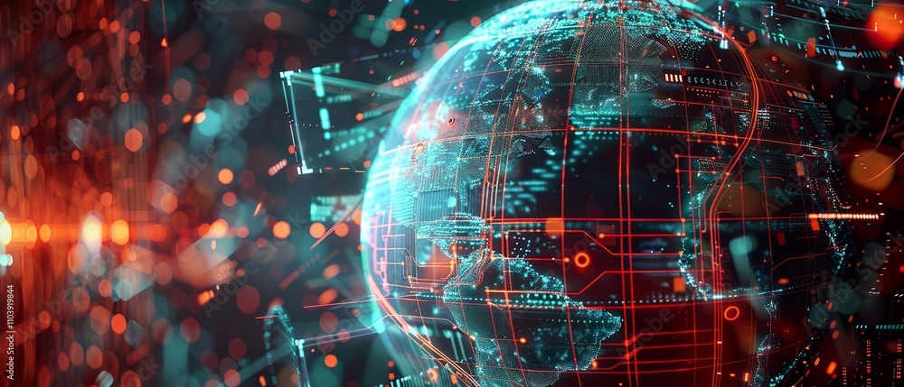 Global Network Connectivity: A Visual Representation of High-Speed Data Transfer and Cyber Technology Global Network Connectivity: A Visual Representation of High-Speed Data Transfer and Cyber Technology