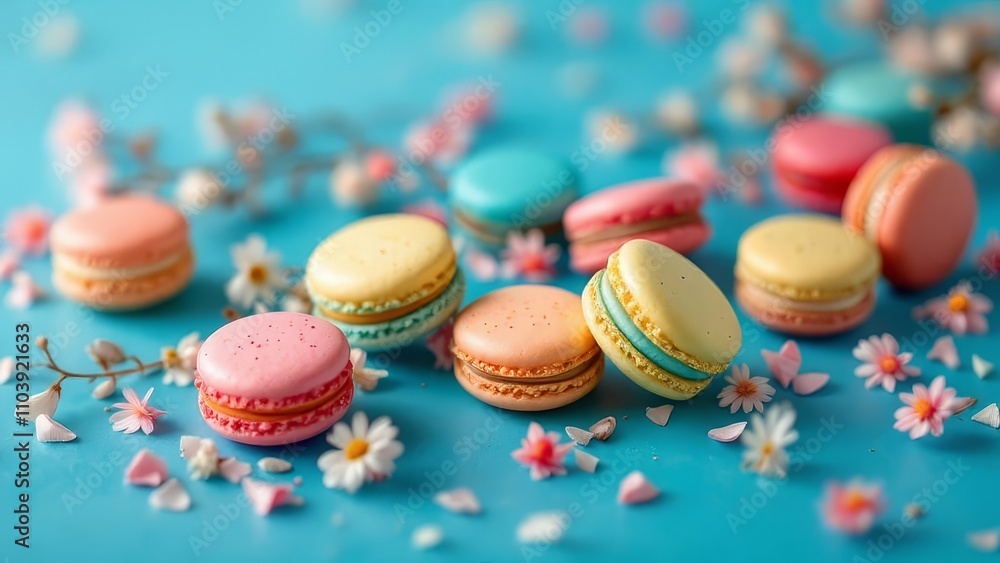 Obraz premium Classic French macarons, vintage style.