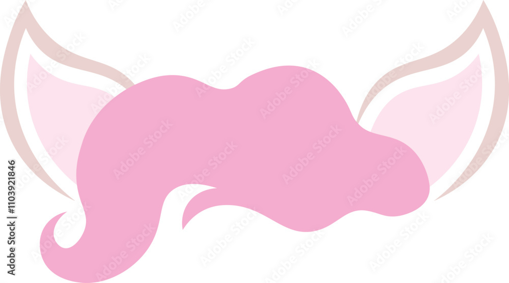A pink pony tail with a pink mane A pink pony tail with a pink mane