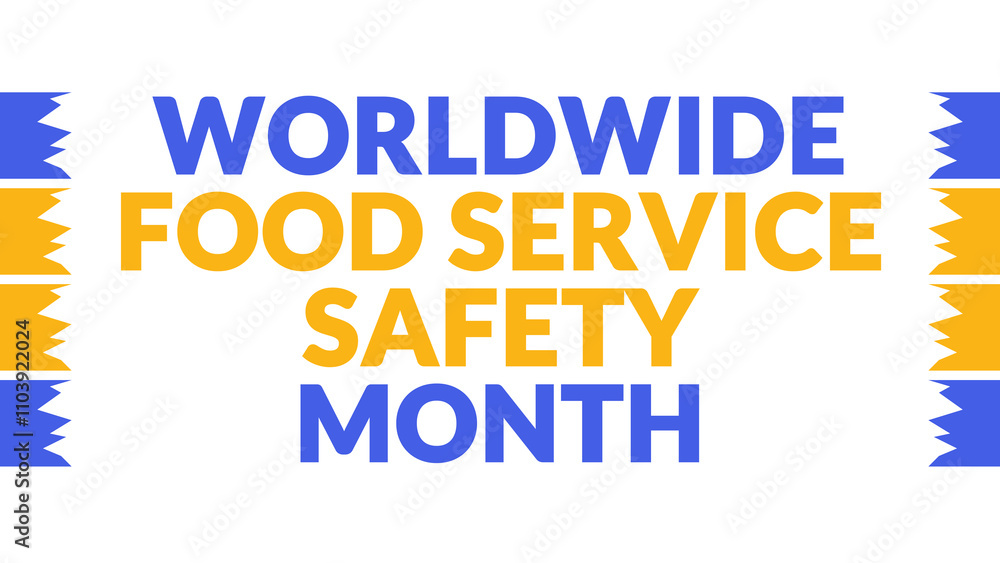 Worldwide Food Service Safety Month text with side lines on a White background. Which is observed every year in December to celebrate Worldwide Food Service Safety Month. Worldwide Food Service Safety Month text with side lines on a White background. Which is observed every year in December to celebrate Worldwide Food Service Safety Month.
