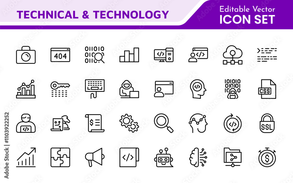 Technology and Development Icon Set. Modern and innovative icons tailored for tech apps and projects, perfect for showcasing development tools, software solutions, and cutting-edge technologies. Technology and Development Icon Set. Modern and innovative icons tailored for tech apps and projects, perfect for showcasing development tools, software solutions, and cutting-edge technologies.