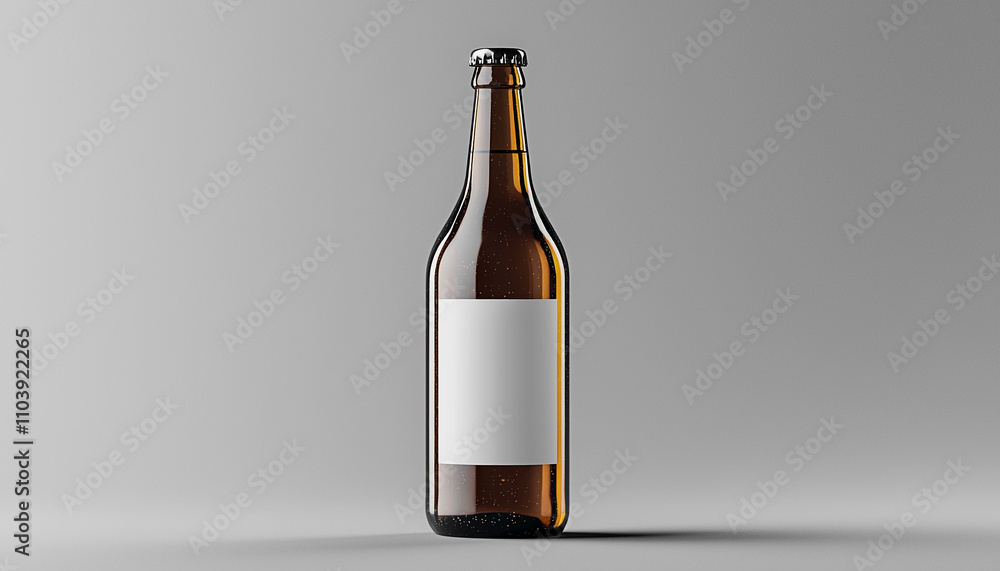 Refreshing beer bottle full of cold, bubbly liquid generated by AI Refreshing beer bottle full of cold, bubbly liquid generated by AI