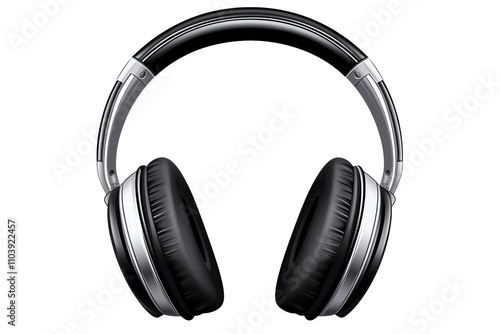 Stylish wireless headphones on white isolated background.