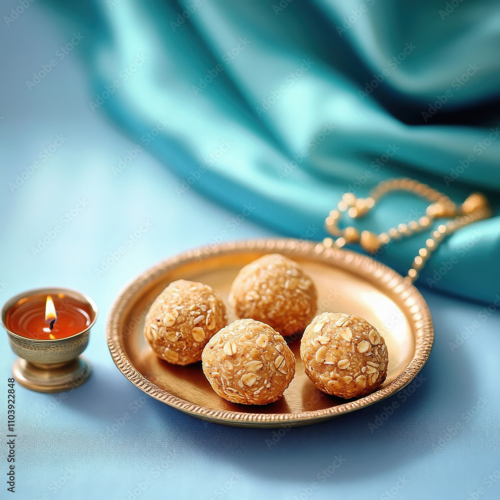 Oats and Almond Ladoo in plate Oats and Almond Ladoo in plate