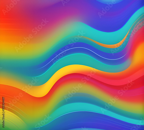 Wave of mixed beautiful gradient colors. smooth transitions. composition and leaking light exposure. Rainbow background. Modern design template. High quality 8k. generative ai