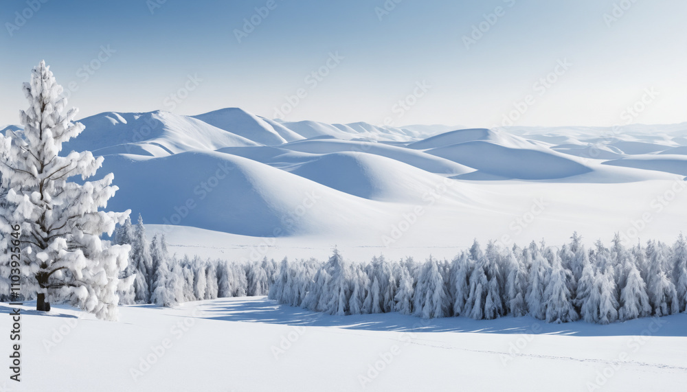 Snow landscape isolated on white background Snow landscape isolated on white background