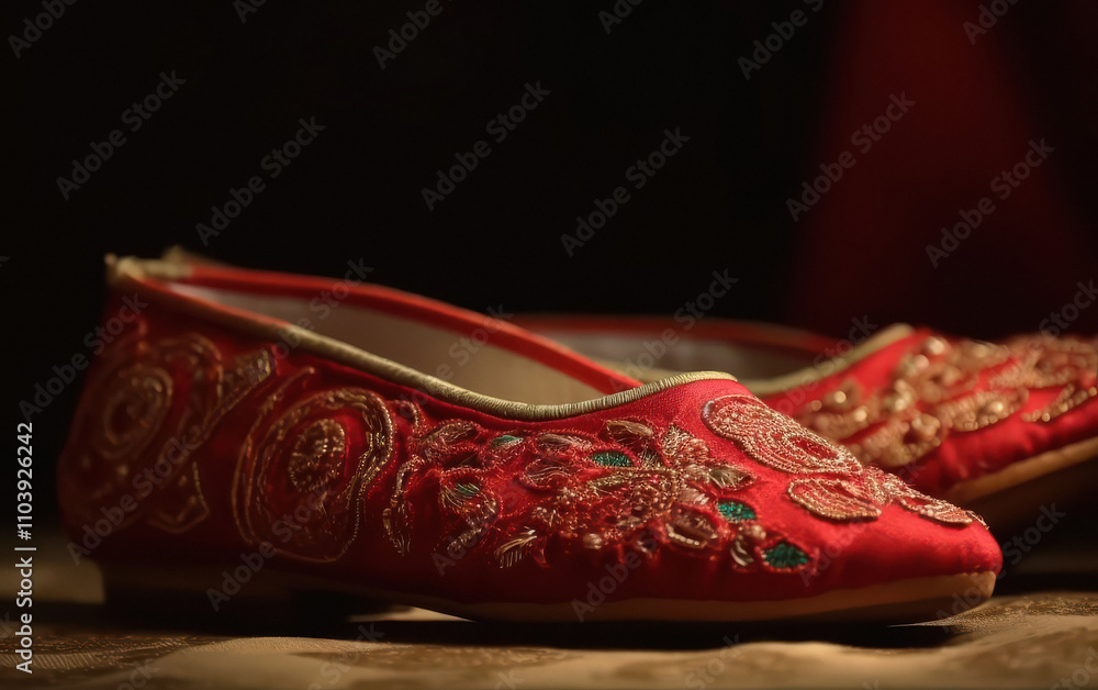 Obraz premium close up of beautiful Punjabi jutti