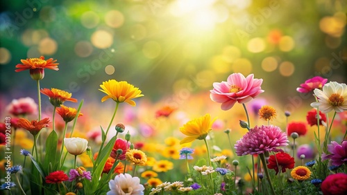 Vibrant Floral Background with Abundant Flowers and Generous Free Space for Creative Projects and Beautiful Designs