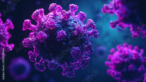 breast cancer cell and tumor concepts. Vibrant microscopic virus illustration