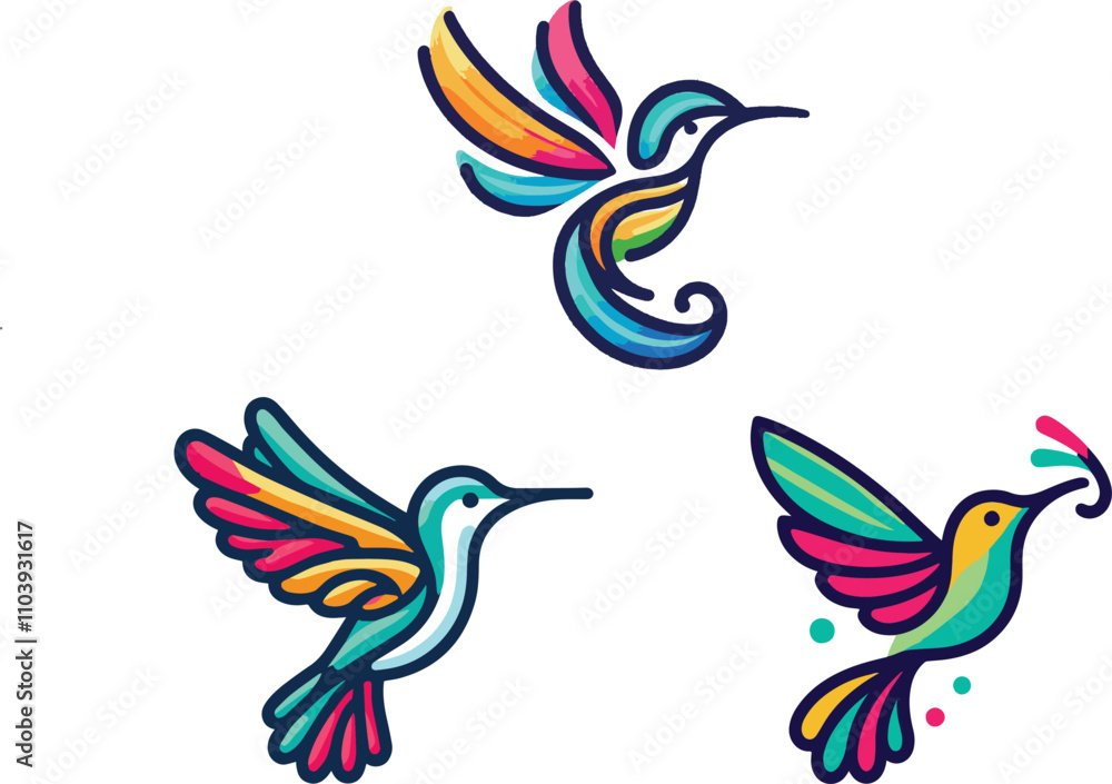 Fototapeta premium set of birds